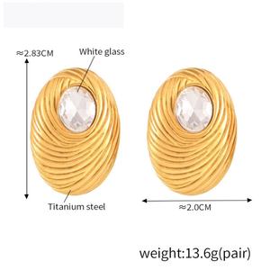 Pendientes Elegantes y Modernos Que No Se Deslustran, Chapados en Oro de 14k y 18k con PVD, Acero Inoxidable 316l, Joyería Fina, Pendientes de Moda para Mujer - Product Image 6