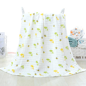 Envoltura de <span class=keywords><strong>gasa</strong></span> de algodón personalizada 100 algodón muselina para bebé niño pequeño 12 capas mantas de muselina para bebés - Product Image 5