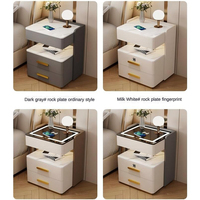 Meubles de chambre à coucher Table de chevet à DEL moderne et luxueuse avec verrouillage Rfid Table de chevet intelligente pour usage domestique
