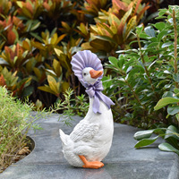 Figurine d'animal canard mignon de dessin animé simulé pour jardin, décoration transfrontalière pour jardin, cour, plantes en pot, maison et style pastoral