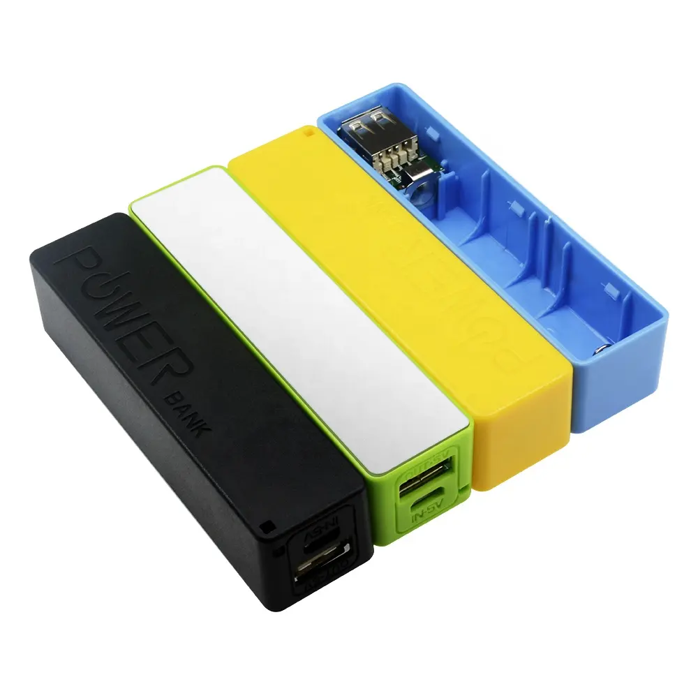 White/Blue/Green/Yellow/Pink/Black USB Power Bank Case Kit 18650 Battery Charger DIY Box