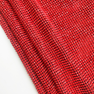 3Mm Chất Lượng Tốt Kim Loại Nhôm Kim Loại Cơ Sở Thủy Tinh Pha Lê Vải Kim Loại Rhinestone Lưới Cho Ăn Mặc - Product Image 4