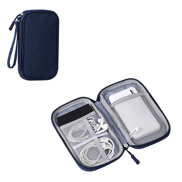 Nylon Power Bank Case & Electronic Accessories Organizer Bag for Cables USB Flash Drives & External Hard Drives