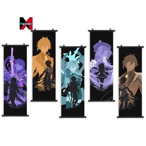 Affiches murales enroulables <span class=keywords><strong>Genshin</strong></span> <span class=keywords><strong>Impact</strong></span> 30*90 cm, Zhongli Xiao Klee Gnayu Keqing, rouleaux muraux, affiche d'anime, artisanat en plastique - Product Image 1