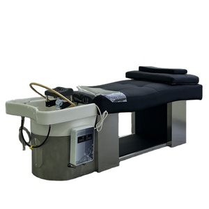Kisen Nuevo Diseño de Muebles para Barbería, Lavacabezas de Salón en Negro, Blanco y Azul, Cama de Masaje con Acero Inoxidable en Venta - Product Image 6