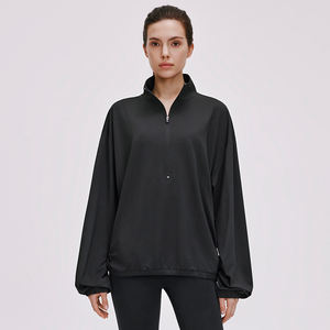 เสื้อแจ็กเก็ตคอเต่ามีซิปครึ่งแขนสำหรับใส่ออกกำลังกายเล่นกีฬาวิ่งชุดกีฬาโยคะโลโก้ได้ตามต้องการ - Product Image 1