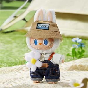 100% Original Pop Mart the Monsters Fall in Wild Spring Wild Farmers at Home Muñeco de peluche Mochila Colgante Llavero Juguetes de mezclilla - Product Image 2