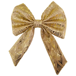 Christmas Velvet Gold Foil Embossing Process Christmas <b>Tree</b> Bow Decoration - Product Image 2