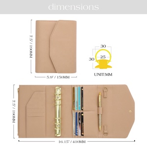 Agenda Planificadora Hongbo de Primera Calidad en Cuero Saffiano Pequeño A6 con 12 Colores, Organizador de Presupuesto con Hoja de Guarda para Escuela/Oficina, Regalo de Papelería, Nuevo Diseño - Product Image 4
