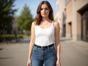 Cintura da Donna in Vera Pelle di Vacchetta, 2,5 cm con Fibbia a Piastra, 110 cm, Casual, Resistente, Monopezzo - Product Image 2