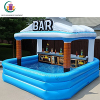 Bar de piscine gonflable commercial adultes cour extérieure fête piscine d'eau barre gonflable tente sauter plate-forme de pub