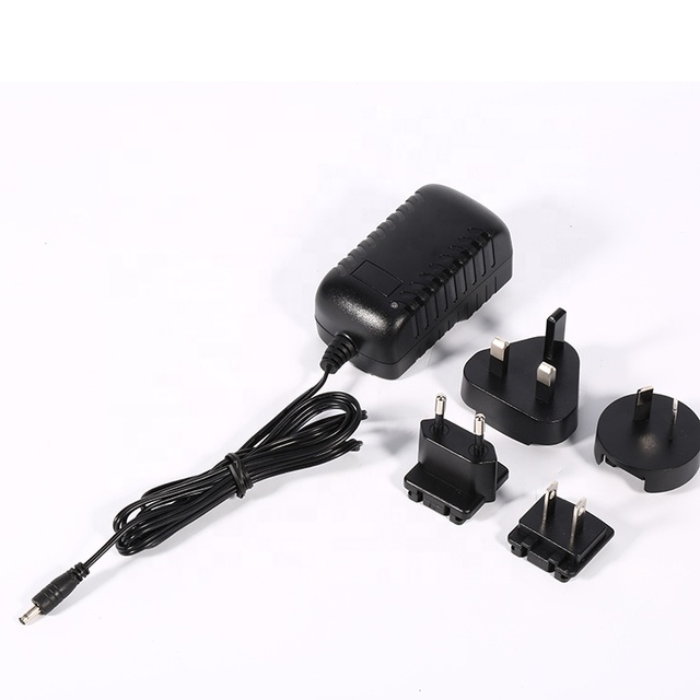 Shenzhen High Quality 12v 2a 24v 1a Ac Interchangeable Plug Power Supply Adapter 12v Dc