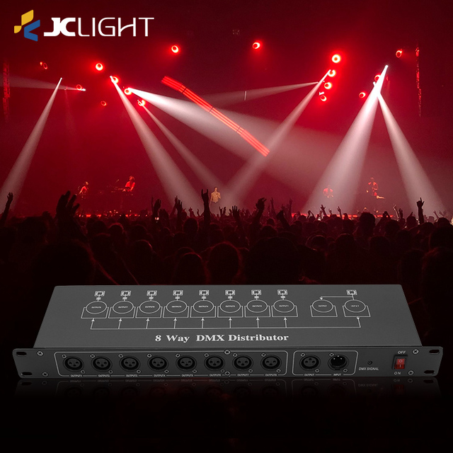 High Quality Optoelectronic Isolation 8 Way Dmx Signal Amplifier + Rdm Distributor Dmx Splitter Signal Amplifier for Stage