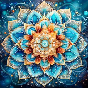 Kit Pittura Diamante Fai-da-Te con <span class=keywords><strong>Mandala</strong></span> Blu per Principianti, Arte Diamante per Decorazione Murale - Product Image 1