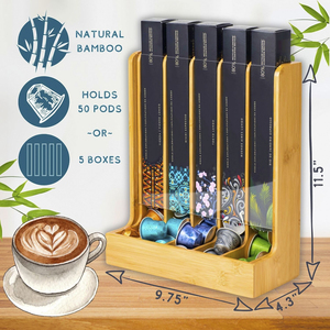 Bamboo <span class=keywords><strong>Coffee</strong></span> Pod Storage Organizer <span class=keywords><strong>Coffee</strong></span> <span class=keywords><strong>Capsule</strong></span> Holder Stand para Cozinha Bancada e Café Estações ou Barras - Product Image 6