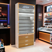 Vitrine à tabac personnalisée APEX pour station-service, supermarché, présentoir à cigarettes avec éclairage LED et étagères à retour automatique