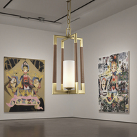 Luminaires de salle à manger rétro de style américain tout en cuivre personnalisés en usine VH Lustres de style campagnard en cuir