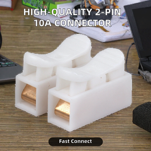 Beste Kwaliteit 10a Snelle Kabel Draad Connector Twee-Positie Persende <span class=keywords><strong>2</strong></span>-Pins Aansluitblok Voor Led Verlichting Witte Ch2 Connectoren - Product Image 3
