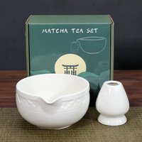 Kit Chawan et support Premium 2 pièces Bol à thé Matcha et support Ensemble Bol à Matcha Accessoire en céramique Fouet