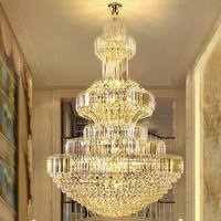 Lustre LED en cristal grand format pour hall d'hôtel, salle à manger, mosquée – Décoration moderne et luxueuse de style nordique contemporain