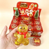 Jouets anti-stress de Noël, jouets en caoutchouc souple à paillettes, renne, bonhomme de neige, paillettes, jouets à récupération lente, boîte cadeau anti-stress