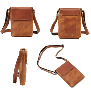 Nuovo arrivo borsa Messenger a tracolla in <span class=keywords><strong>pelle</strong></span> di mucca pieno fiore artigianale in vera <span class=keywords><strong>pelle</strong></span> vera e propria borsa a tracolla semplice - Product Image 5