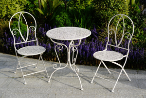 Outdoor Patio Garden Metal <strong>Bistro</strong> Chair <strong>Set</strong> Cafe Coffee Shop <strong>Wrought</strong> <strong>Iron</strong> Chair and Table <strong>Sets</strong> - Product Image 4