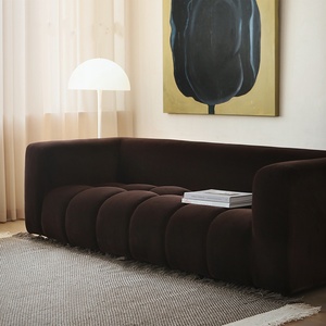 Style rétro français <span class=keywords><strong>chocolat</strong></span> guimauve tissu Simple petit appartement salon bouffée <span class=keywords><strong>canapé</strong></span> droit - Product Image 2
