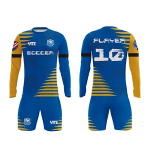 2023 custom high quality sublimation football jersey set club soccer uniform long sleeve soccer goalkeeper uniform kit