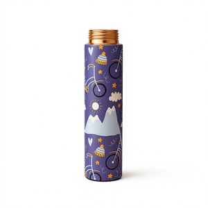 Botella de Agua Metálica con Diseño de Bicicleta de Montaña, Tapa de Cobre, Portátil para Viajes - Product Image 1