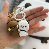 Pendentif Poupées Kawaii Bubu et Dudu, Porte-clés en plastique Ours Panda de dessin animé mignon pour sac à dos d'enfants, Cadeau d'anniversaire tendance