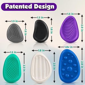 Portable Silicone Worry Stone <b>Fidget</b> Toys Colorful Sensory Play Stones Smooth Tactile Relaxation Pocket Size <b>Pack</b> - Product Image 4