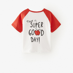 T-shirts pour filles de qualité supérieure, en coton du Bangladesh, nouvelle collection printemps, col rond, motif logo imprimé, manches courtes, été, pour enfants, séchage rapide - Product Image 1