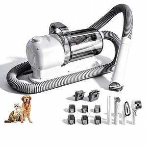 6-in-1 Dog <b>Cat</b> Grooming Vacuum Kit with Rechargeable Clippers 6 Guide Combs Plastic Material Pet Hair Cleaning and Grooming Set - Product Image 1