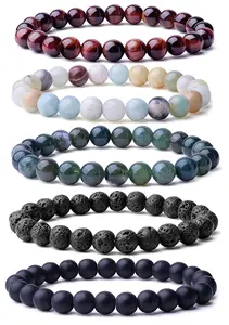 Spiritual Natural Crystal Stone Amethyst Rose Quartz Turquoise Onyx Agate Beads6mm 8mm 10mm Round Crystal Beads Bracelet
