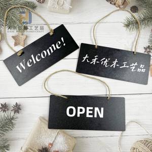 Precio al por mayor MDF madera doble cara <span class=keywords><strong>en</strong></span> <span class=keywords><strong>blanco</strong></span> Mini <span class=keywords><strong>pizarra</strong></span> de madera con yute colgante para DIY Framhouse Home Party Store Decor - Product Image 2