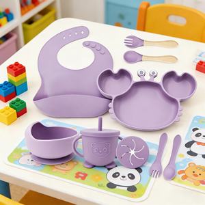 Offre Spéciale : Ensemble de Vaisselle en Silicone pour Bébés – Bavoirs, Assiette et Bol à Ventouse pour l'Apprentissage de la Nourriture - Product Image 4