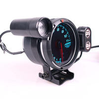 Tachometer Motor Stepper 3.75 Inci 80mm 7 Warna 0-11000 RPM dengan Lampu Peringatan Ganti Gigi untuk Mobil