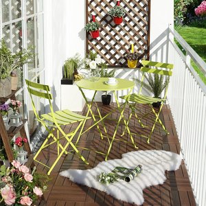 Muebles de ocio de <span class=keywords><strong>3</strong></span> piezas, mesa y sillas de Metal, conjunto de <span class=keywords><strong>Bistro</strong></span>, sala de estar, caja marrón moderna, acero cómodo personalizado - Product Image 2