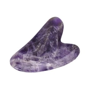 Planche de Gua Sha en Améthyste Naturelle de Haute Qualité 100% Naturelle pour le <span class=keywords><strong>Visage</strong></span> et le Corps, Pierre de Gua Sha en Forme de Cœur Naturelle - Product Image 5