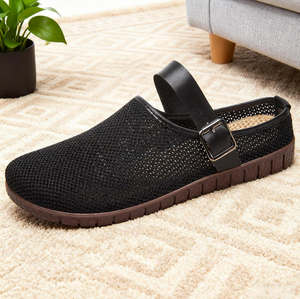 Sandales vintage à semelle souple pour femmes, pantoufles d'extérieur décontractées à bout fermé, semi-mules - Product Image 3