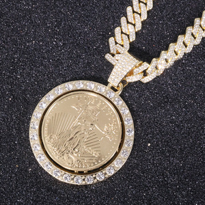 สินค้าขายดี! เครื่องประดับฮิปฮอปผู้ชาย จี้รูปคทาสุดเทรนดี้ หมุนได้ ประดับเพชรซิคอน ดีไซน์โดดเด่นมีสไตล์ - Product Image 3