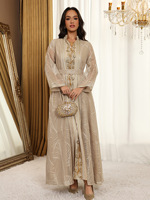 Ensemble deux pièces Abaya pour femme R-569, style turc, en dentelle de luxe de Dubaï, longueur cheville, taille haute, ODM