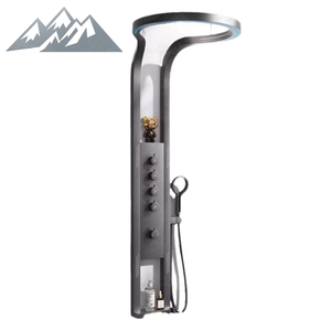 Panneau de <span class=keywords><strong>douche</strong></span> moderne Wayon en acier inoxydable couleur canon de fusil avec <span class=keywords><strong>douche</strong></span> pluie <span class=keywords><strong>LED</strong></span> intégrée pour modèle de maison préfabriquée - Product Image 6