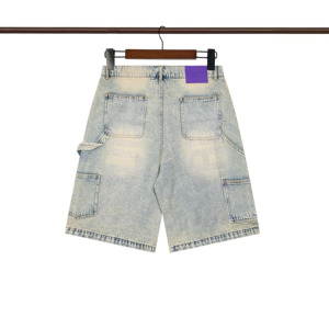 Pantalones Cortos de Mezclilla Lavada con Diamantes de Alta Calidad, Estilo Hip Hop, Marca de Moda, para Hombre - Product Image 3