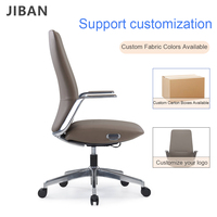 Chaise de bureau de direction moderne et luxueuse en cuir de haute qualité, base en alliage d'aluminium, roulettes pivotantes, hauteur réglable, mousse, pour atelier