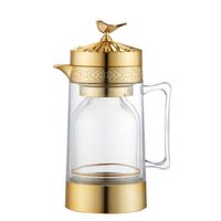 En gros Personnalisé Argent Arabe Cafetière Transparent Double Couche Ménage Arabe Thé Bouilloire