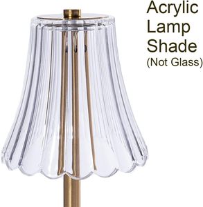Lámpara de Mesa LED de Cristal Nórdica Moderna con Control Táctil, Lámpara de Escritorio Inalámbrica Recargable de Metal para Restaurante, Decoración del Hogar - Product Image 2