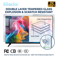 TV Pintar Android 32 40 43 50 Inch 2K FHD 1080P Full HD Layar Ganda Kaca Asli Hitam Televisores Inteligentes BT Set Home
