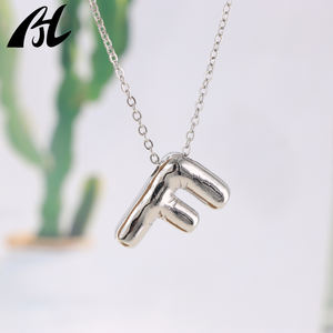 Оптовая продажа, 26 алфавитных букв, воздушные шары, новый стиль, персонализированные ювелирные изделия «DIY», Золотое бриллиантовое ожерелье из латуни - Product Image 5